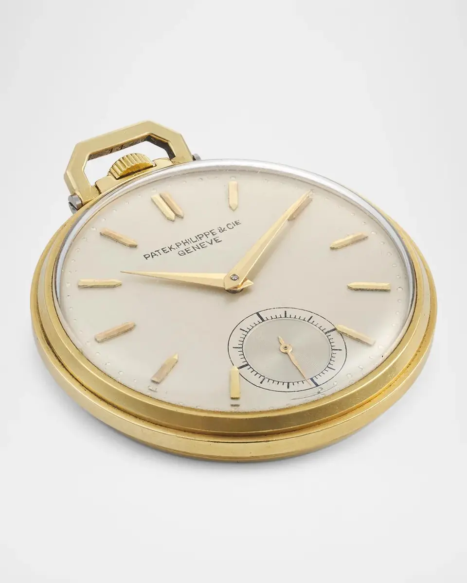 Vintage Watches Men's 18K Yellow Gold Open-Face Dress Pocket Watch, 44mm | Thumbnail 3