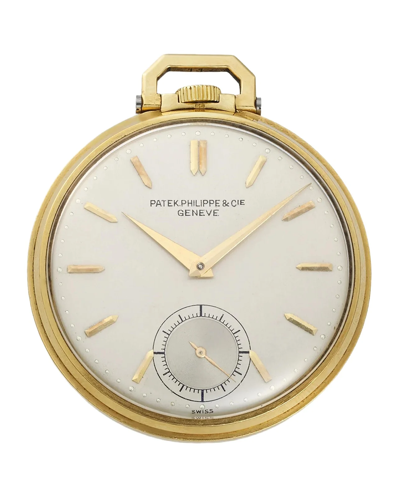 Vintage Watches Men's 18K Yellow Gold Open-Face Dress Pocket Watch, 44mm