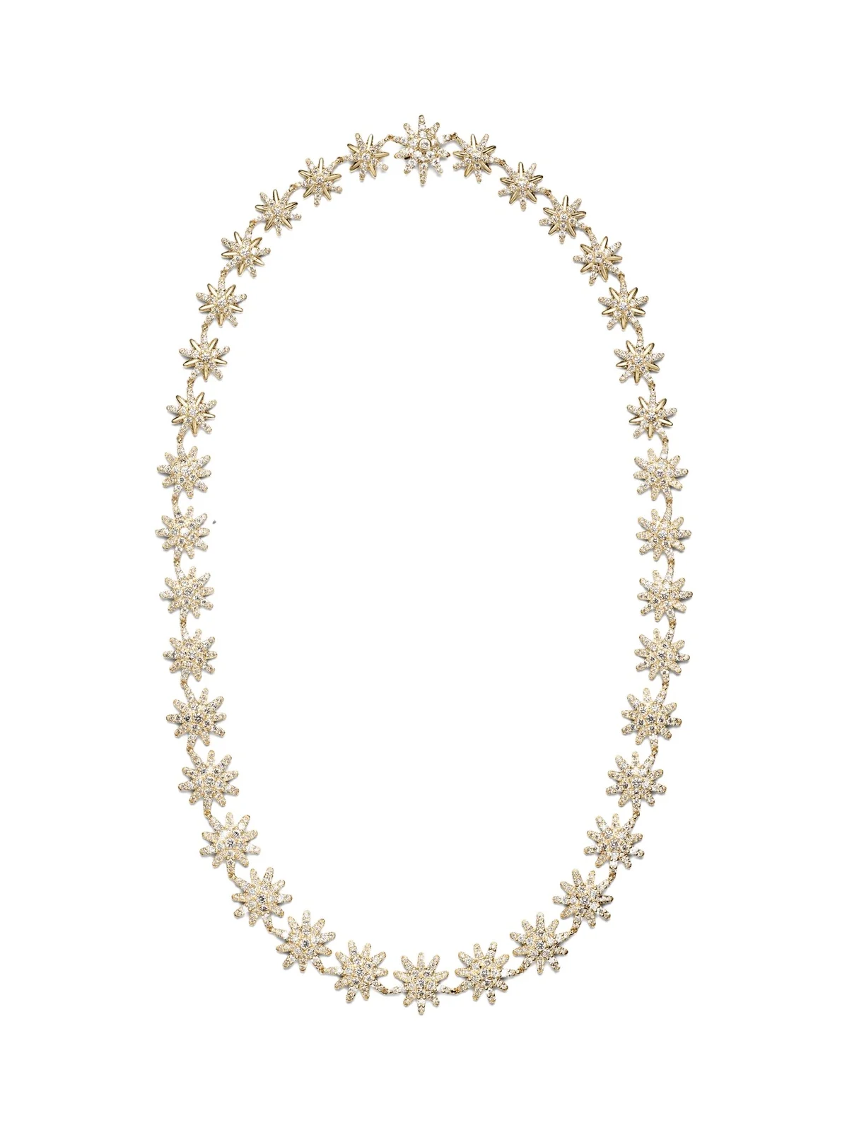 Starburst 18kt gold necklace with diamonds