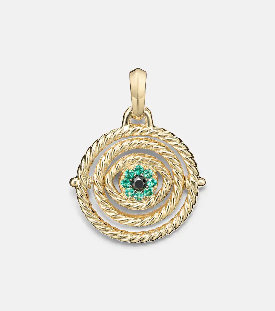 David Yurman Evil Eye 18kt gold necklace with emeralds and diamonds | Thumbnail 3
