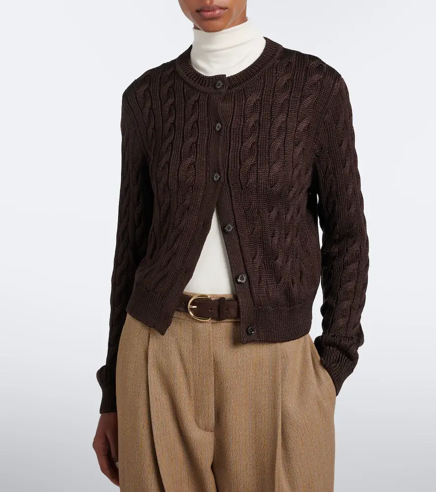 Ralph Lauren Collection Cable-knit silk cardigan | Thumbnail 4 Ralph Lauren Collection Cable-knit silk cardigan | Thumbnail 4