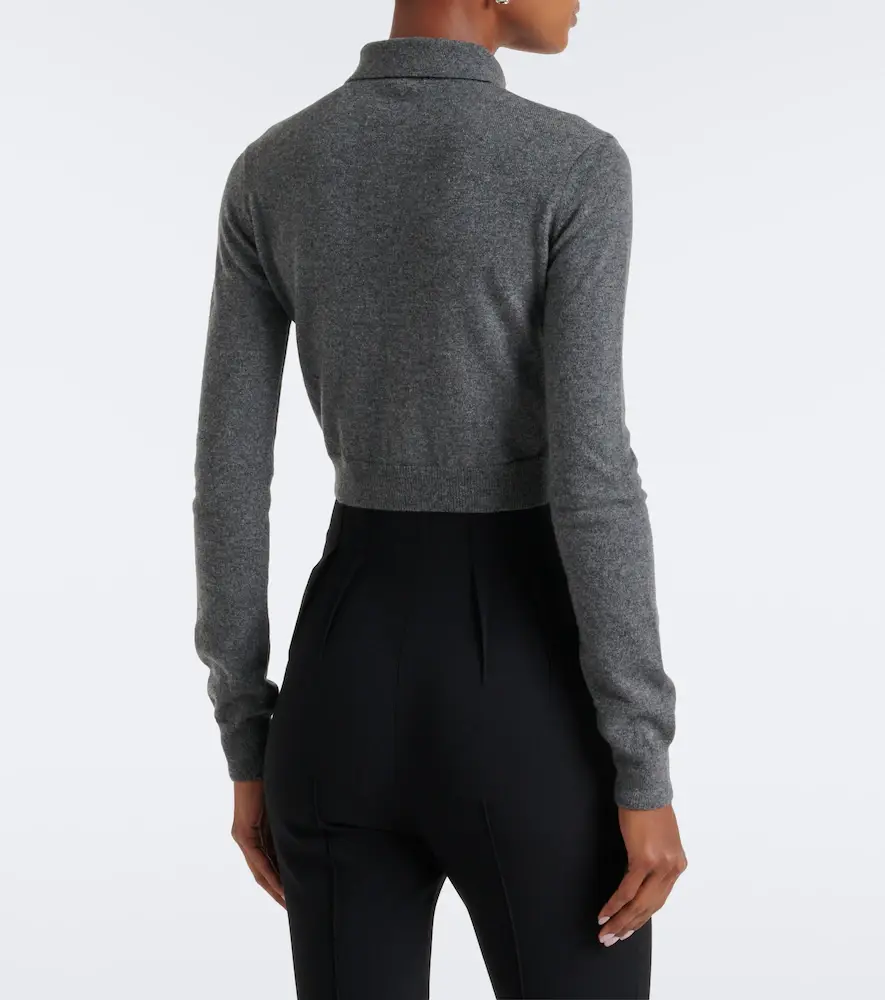 Mugler Cropped cashmere polo sweater | Thumbnail 2 Mugler Cropped cashmere polo sweater | Thumbnail 2