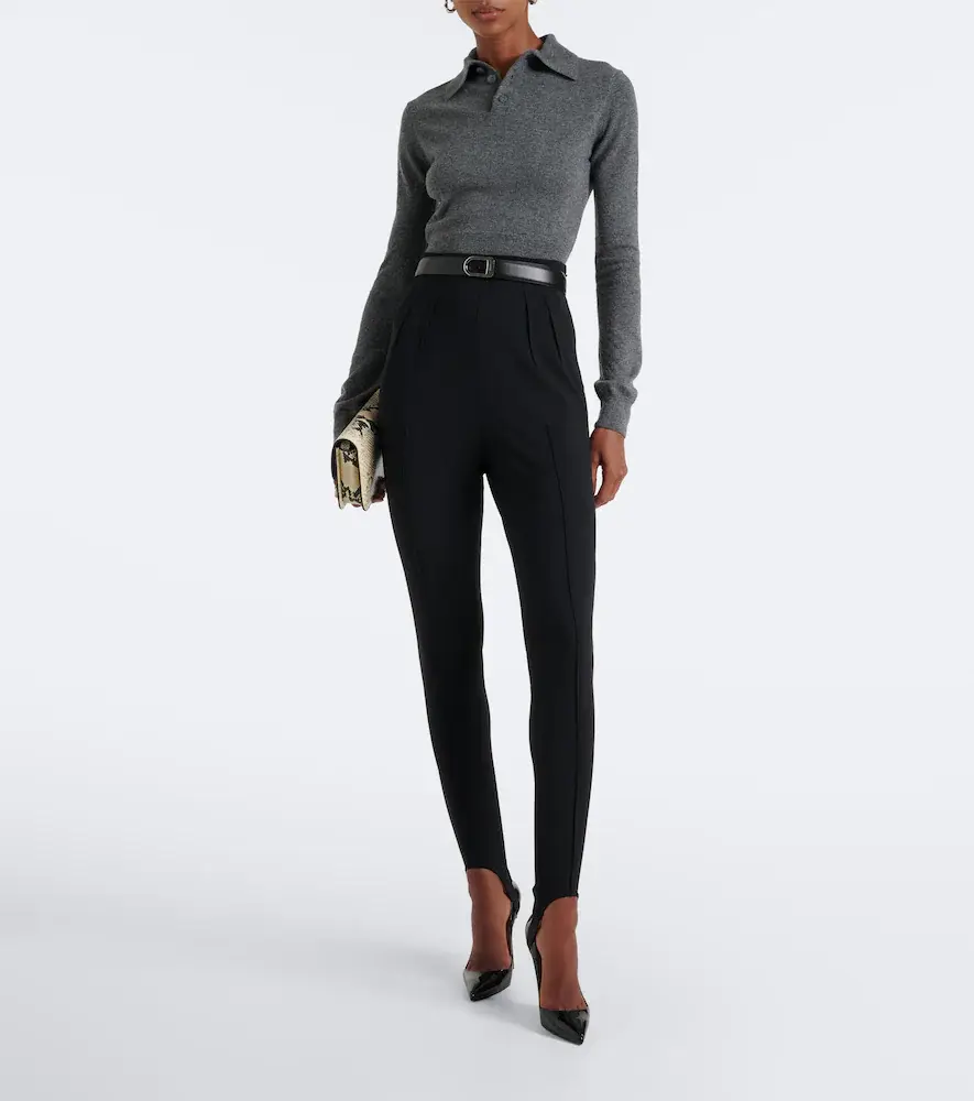 Mugler Cropped cashmere polo sweater | Thumbnail 3 Mugler Cropped cashmere polo sweater | Thumbnail 3