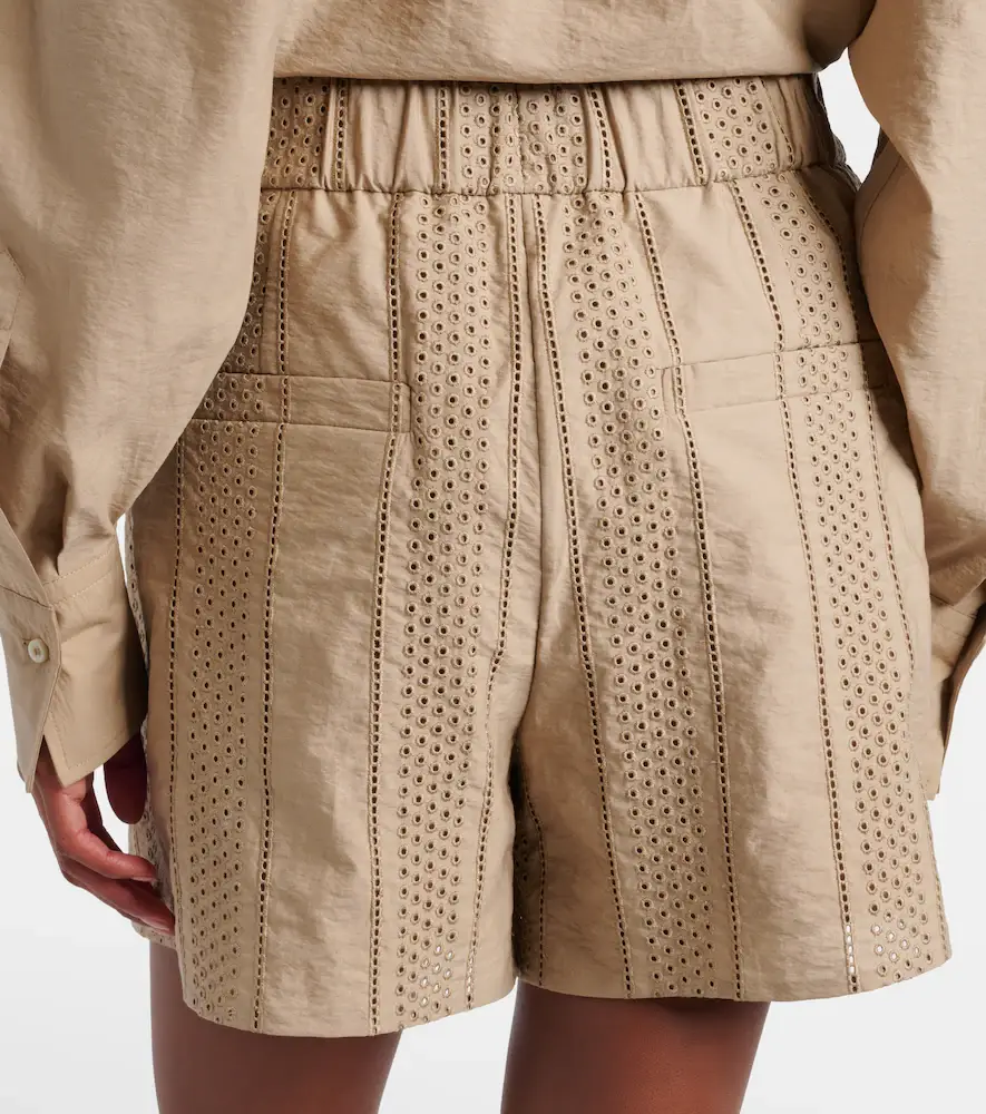 Brunello Cucinelli Broderie anglaise cotton-blend shorts | Thumbnail 3 Brunello Cucinelli Broderie anglaise cotton-blend shorts | Thumbnail 3