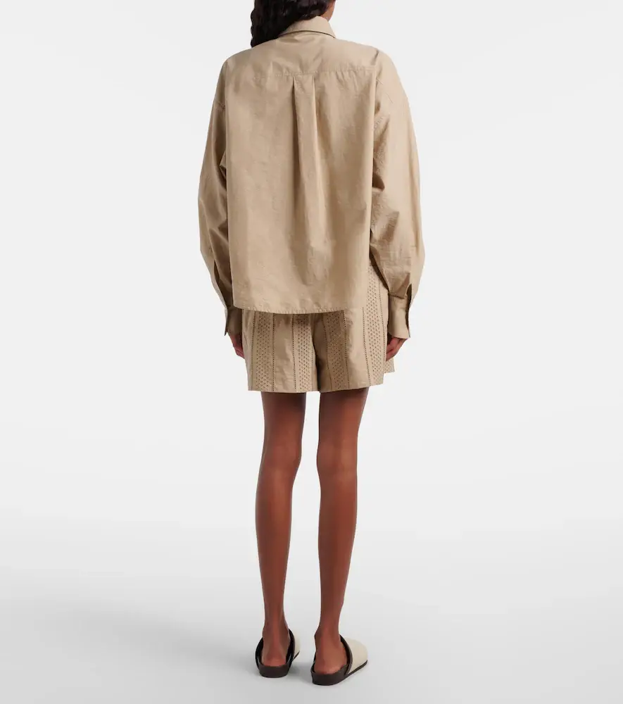 Brunello Cucinelli Broderie anglaise cotton-blend shorts | Thumbnail 4 Brunello Cucinelli Broderie anglaise cotton-blend shorts | Thumbnail 4