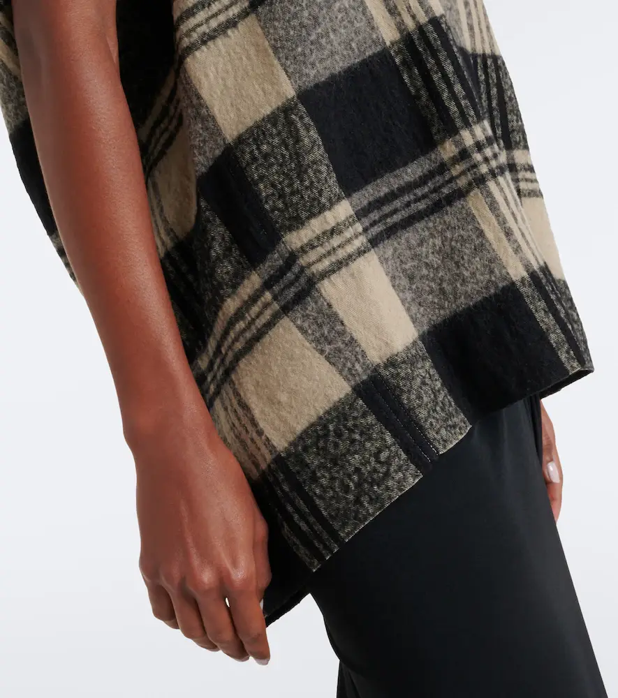 Rick Owens Floating checked cotton and wool top | Thumbnail 2 Rick Owens Floating checked cotton and wool top | Thumbnail 2