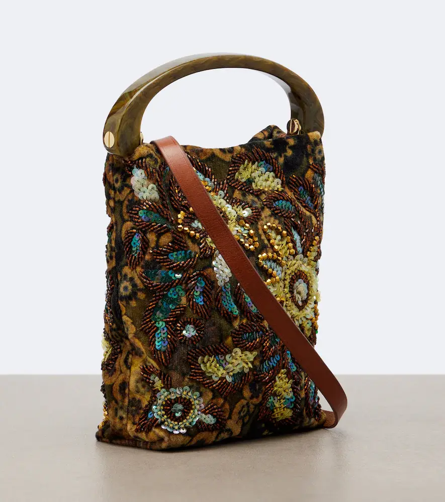 Dries Van Noten Embellished floral jacquard top-handle bag | Thumbnail 3 Dries Van Noten Embellished floral jacquard top-handle bag | Thumbnail 3