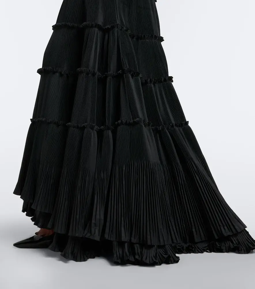 BLUMARINE Plissé tiered taffeta maxi skirt | Thumbnail 4 BLUMARINE Plissé tiered taffeta maxi skirt | Thumbnail 4