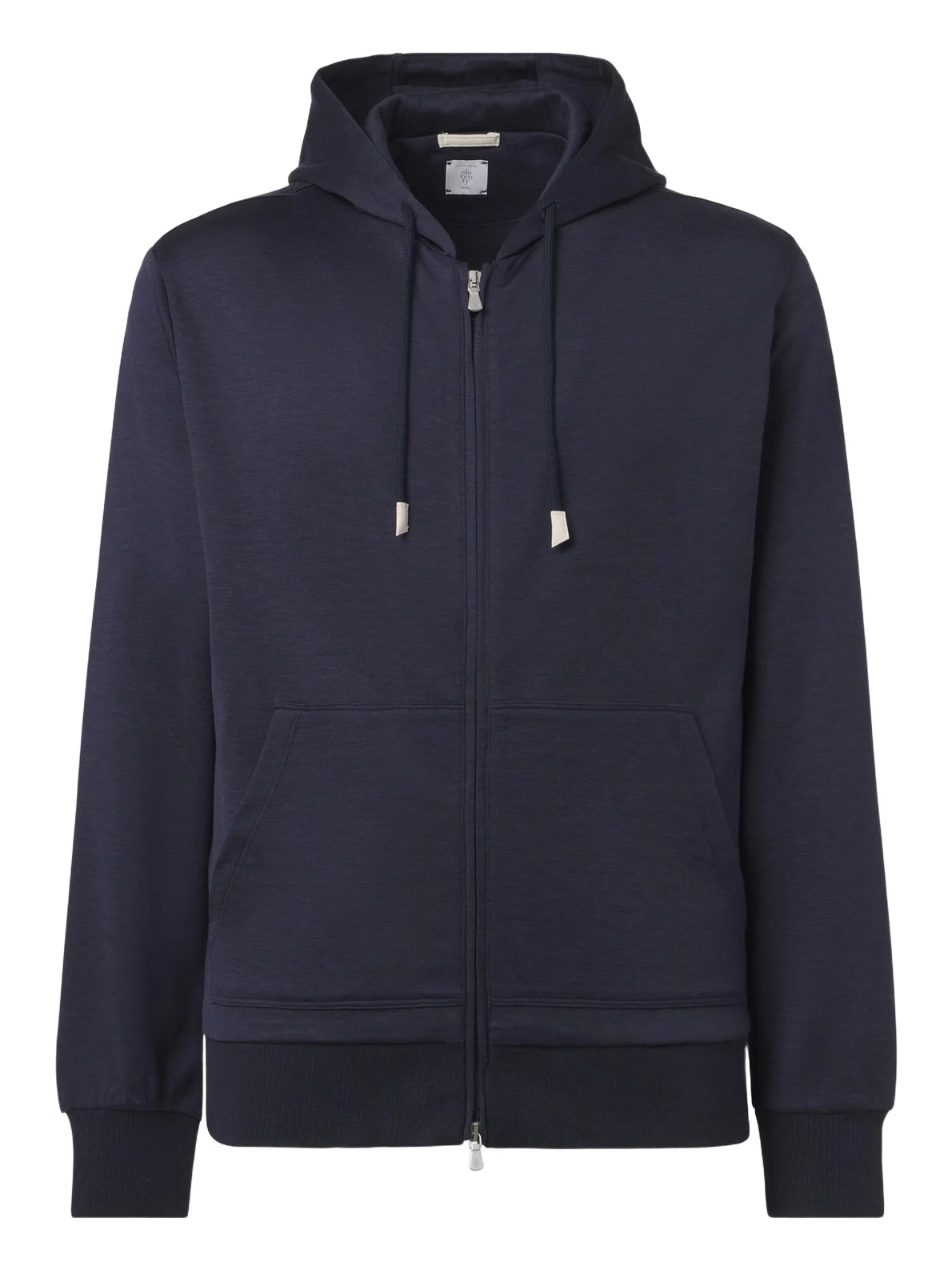 ELEVENTY Silk and cotton-blend zip-up hoodie
