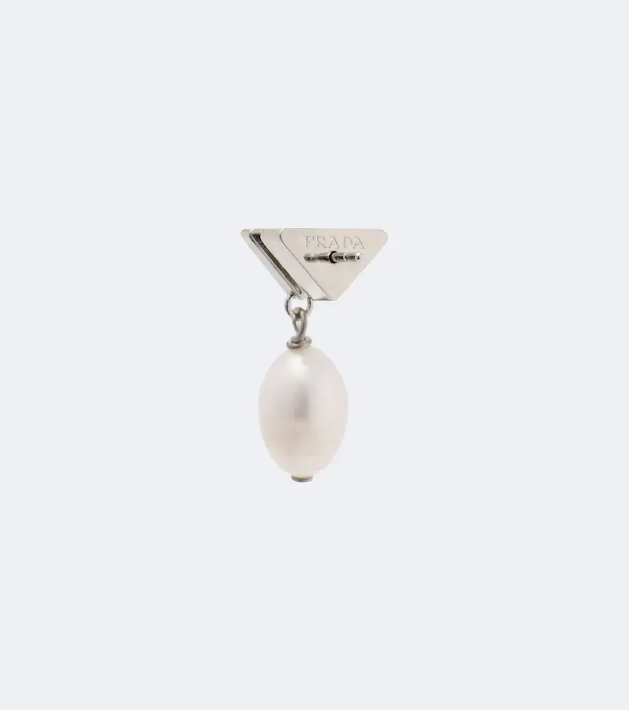 Prada Logo pearl earrings | Thumbnail 2