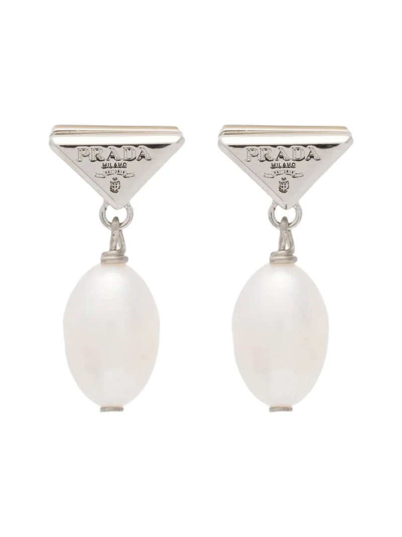 Logo pearl earrings