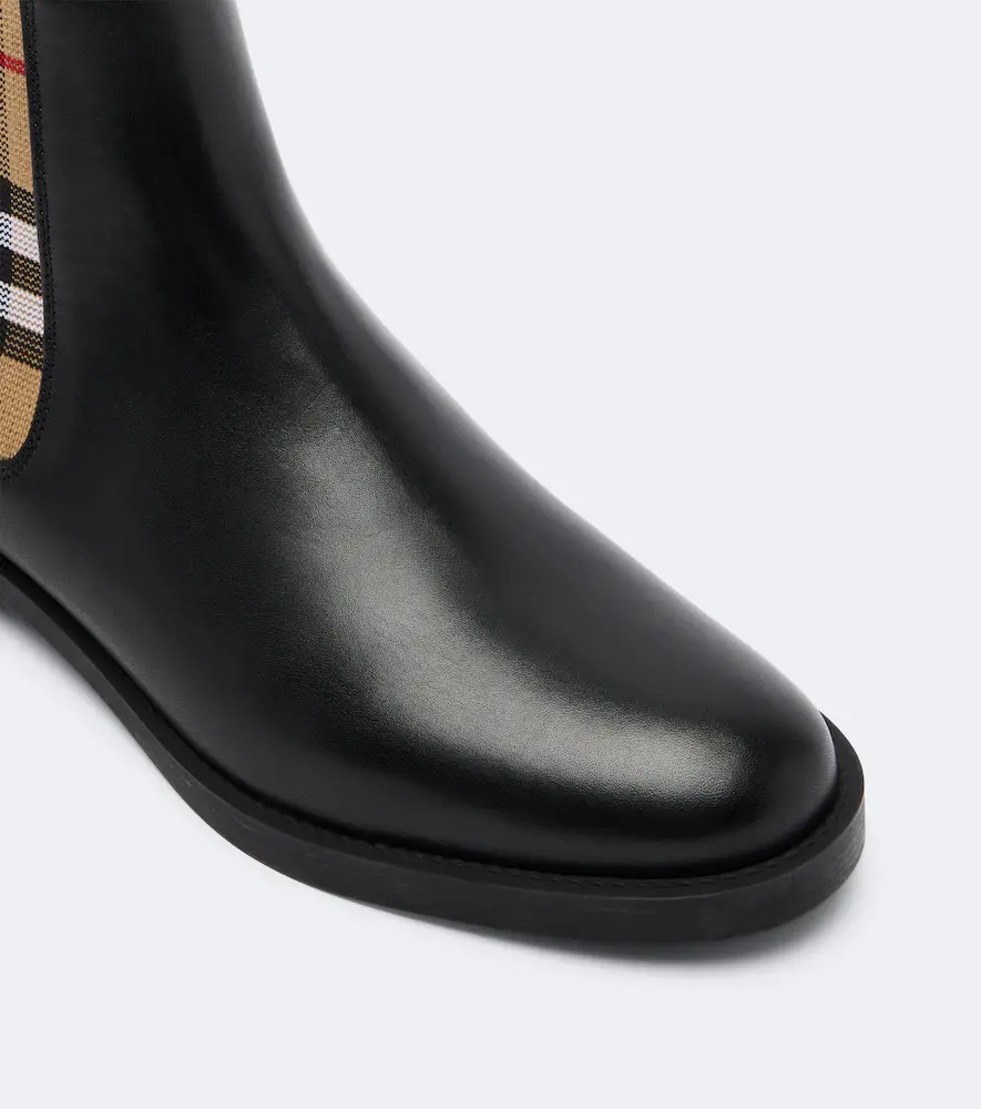 Burberry Check leather Chelsea boots | Thumbnail 2 Burberry Check leather Chelsea boots | Thumbnail 2