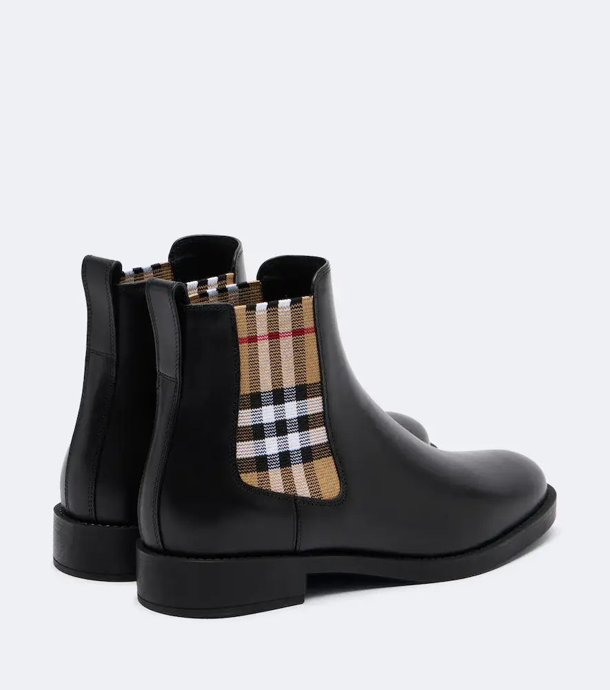 Burberry Check leather Chelsea boots | Thumbnail 3 Burberry Check leather Chelsea boots | Thumbnail 3