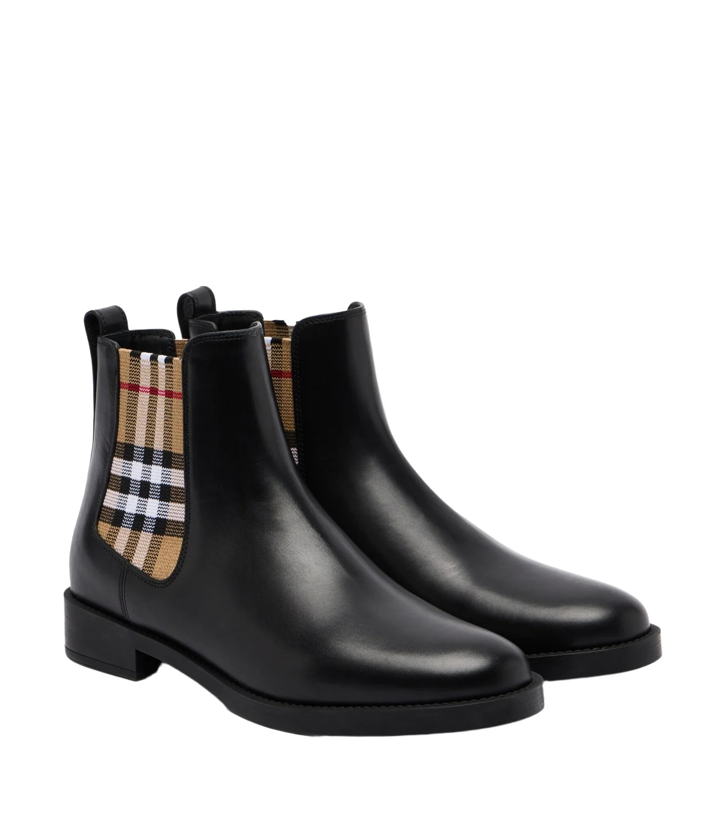 Burberry Check leather Chelsea boots