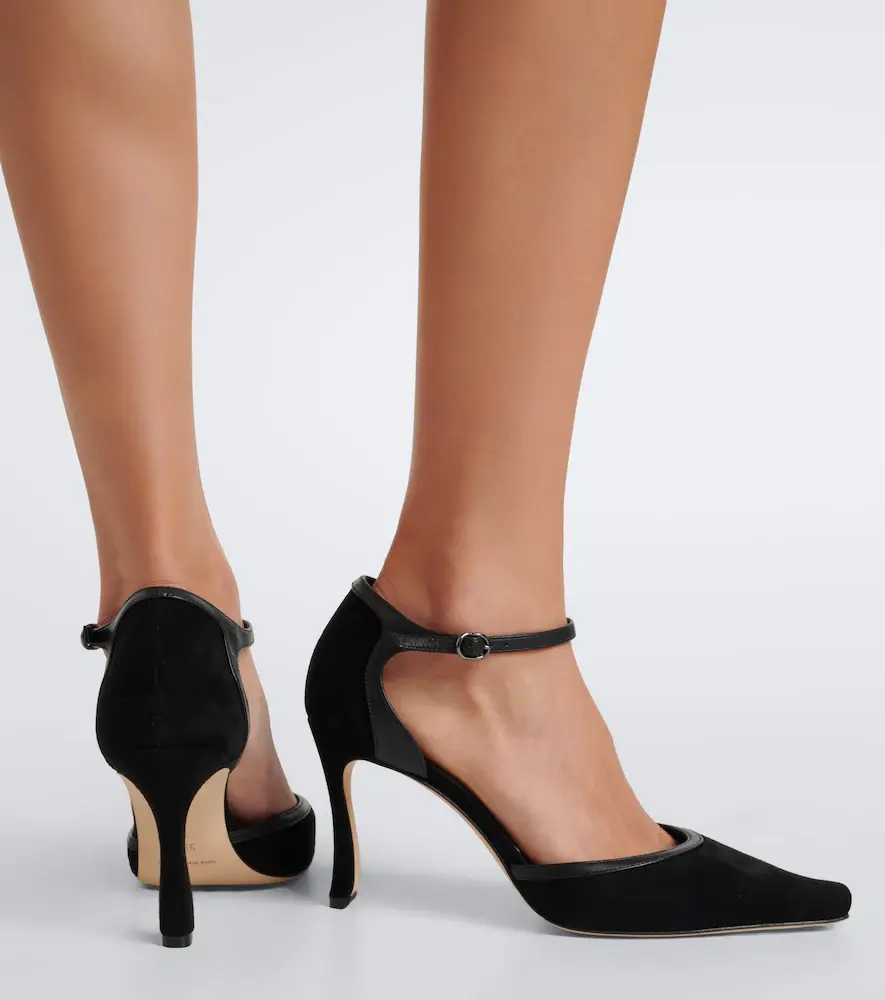 Manolo Blahnik Verdusan leather-trimmed suede pumps | Thumbnail 6