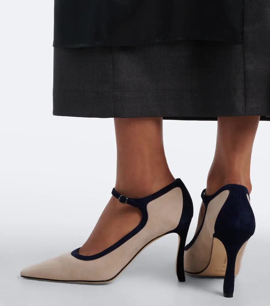 Manolo Blahnik Churla suede Mary Jane pumps | Thumbnail 5