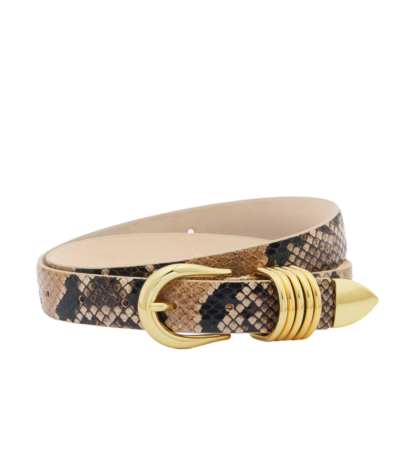 Déhanche Hollyhock snake-effect leather belt