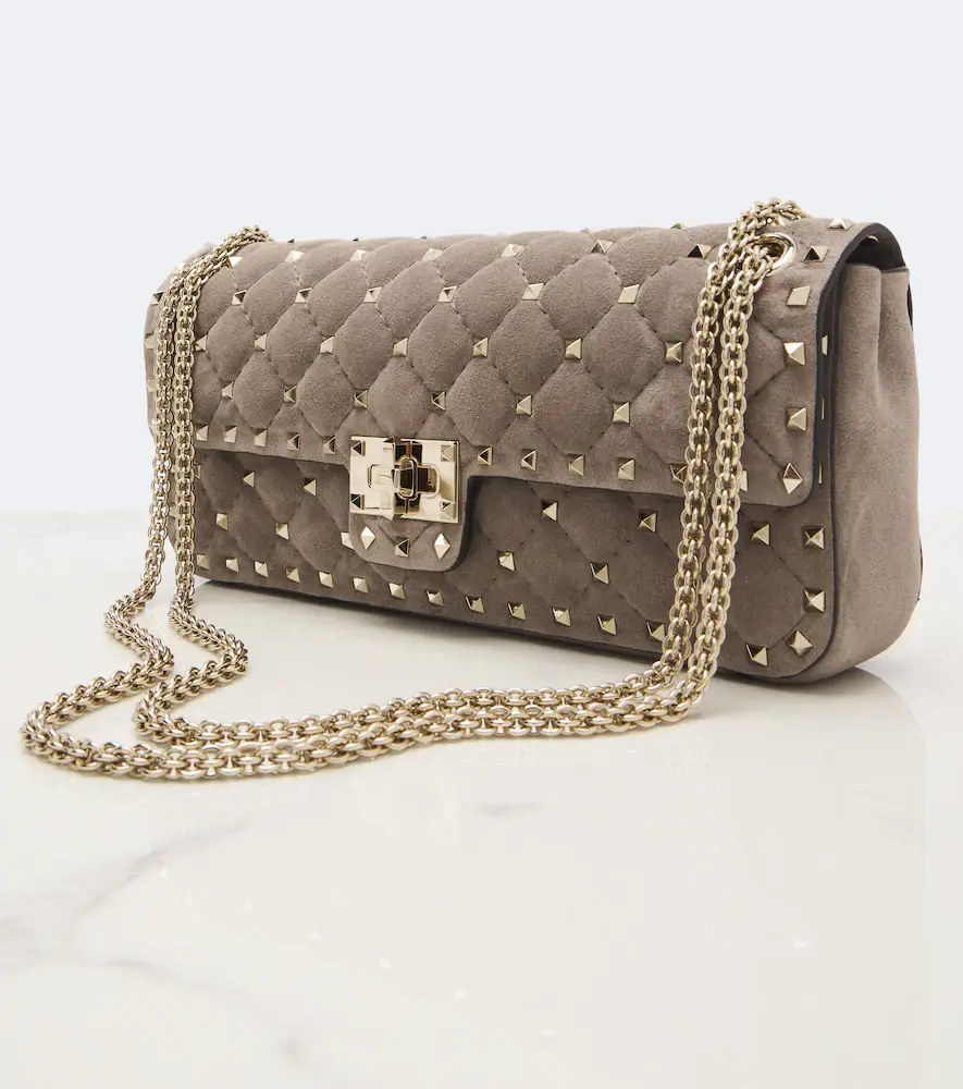Valentino Garavani Rockstud Spike Small suede shoulder bag | Thumbnail 4