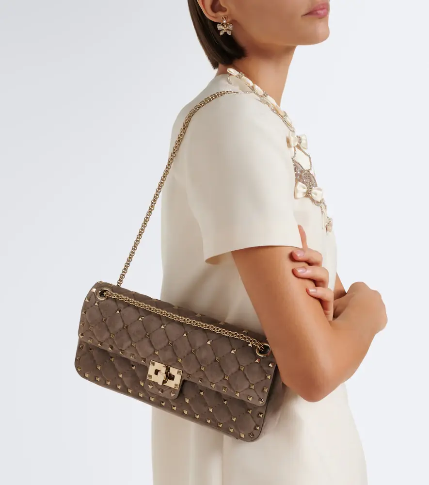 Valentino Garavani Rockstud Spike Small suede shoulder bag | Thumbnail 6
