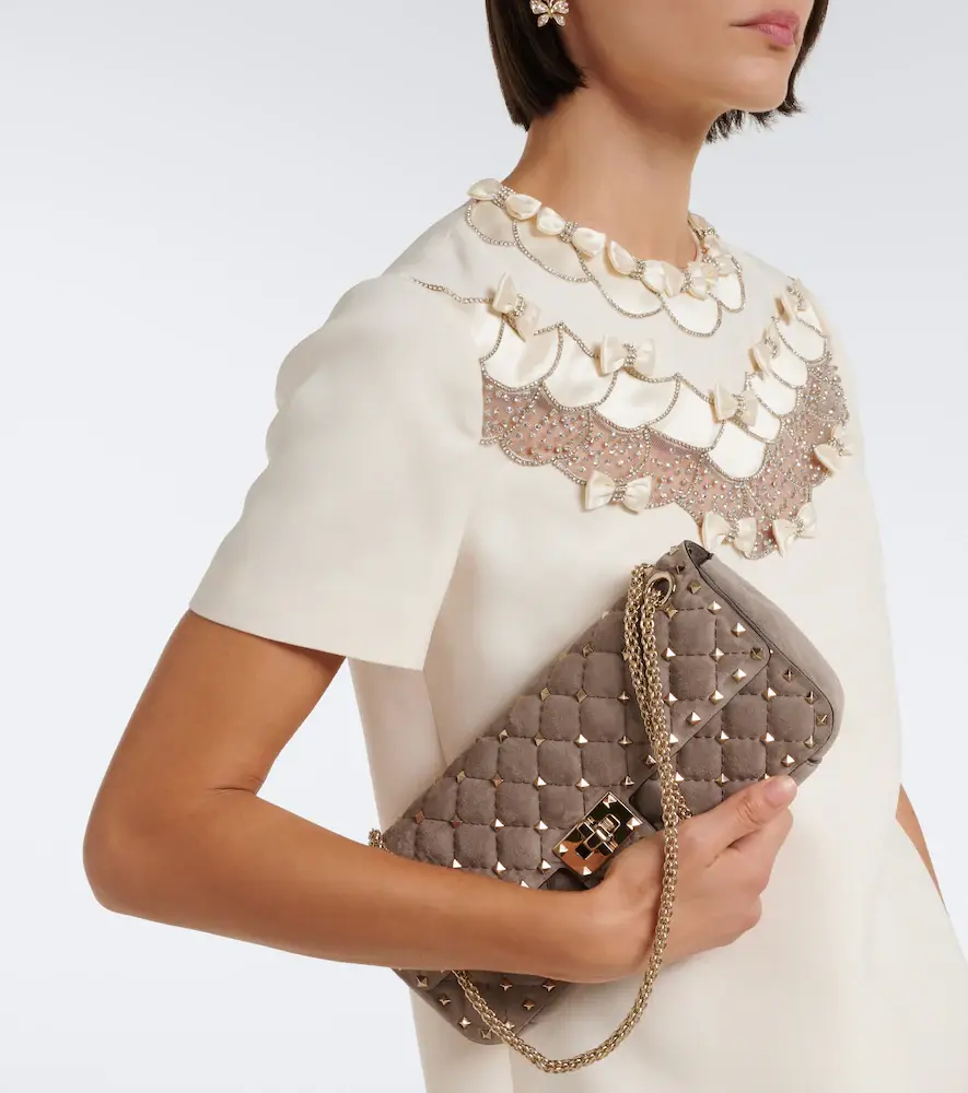 Valentino Garavani Rockstud Spike Small suede shoulder bag | Thumbnail 7