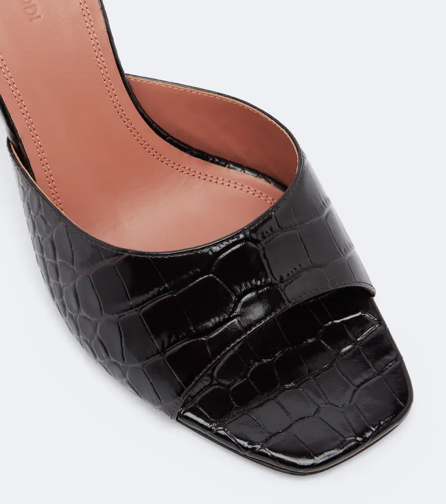 Amina Muaddi Lupita croc-effect leather mules | Thumbnail 3