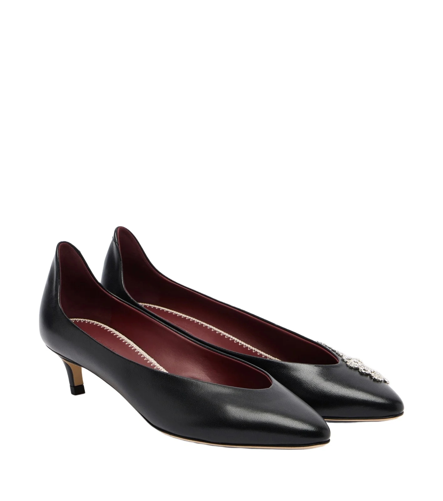 Embellished leather pumps Embellished leather pumps