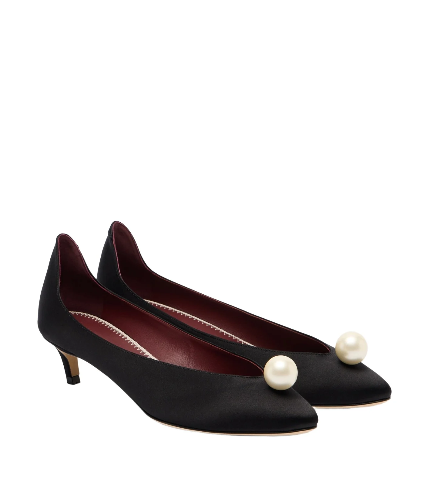 Embellished satin pumps Embellished satin pumps
