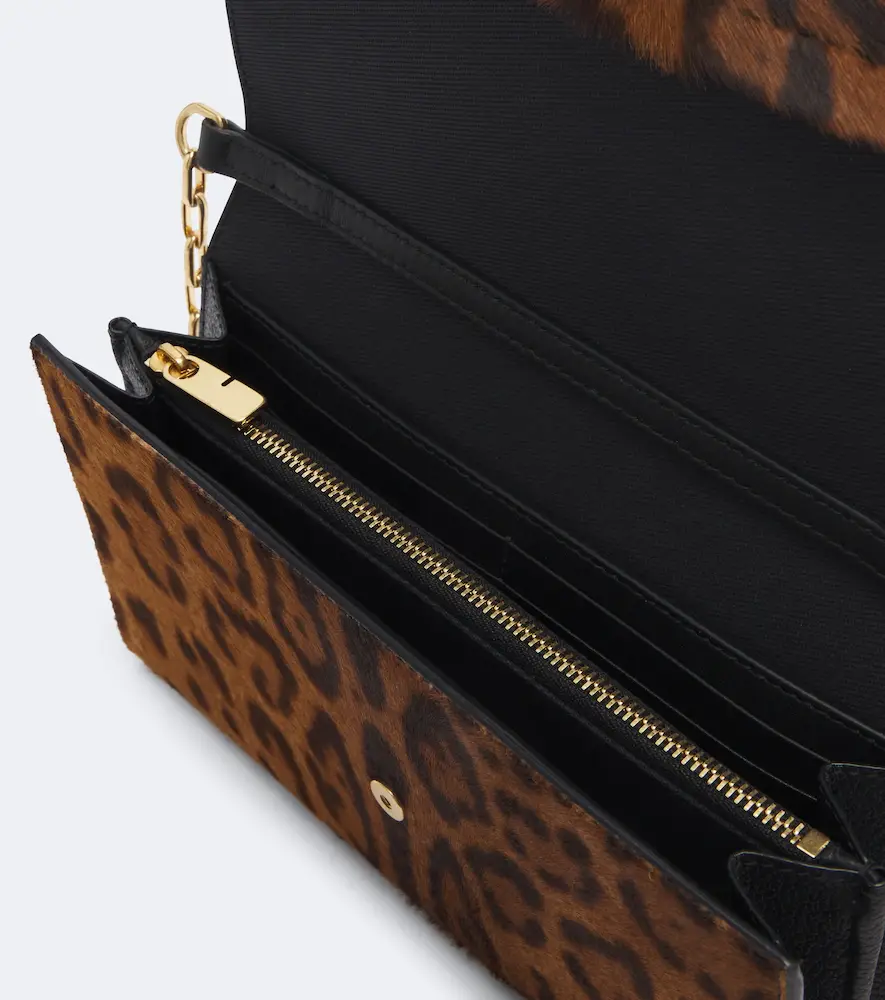 Burberry Leopard-print calf hair wallet on chain | Thumbnail 2