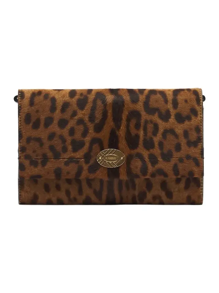 Leopard-print calf hair wallet on chain Leopard-print calf hair wallet on chain