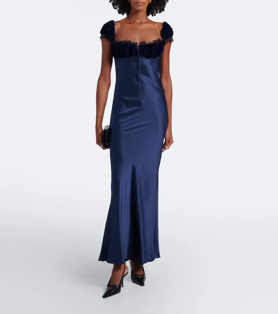 Rodarte Lace-trimmed silk satin maxi dress | Thumbnail 4 Rodarte Lace-trimmed silk satin maxi dress | Thumbnail 4