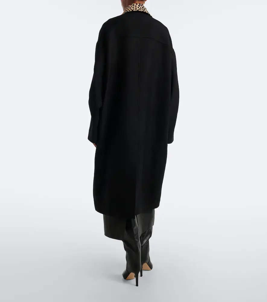 RÓHE Róhe Calf hair-trimmed virgin wool coat | Thumbnail 3