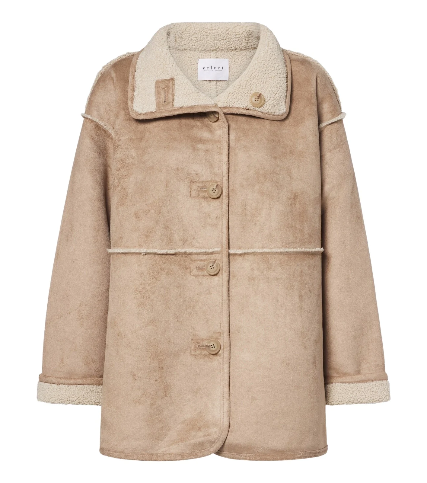 Shona reversible teddy-trimmed jacket