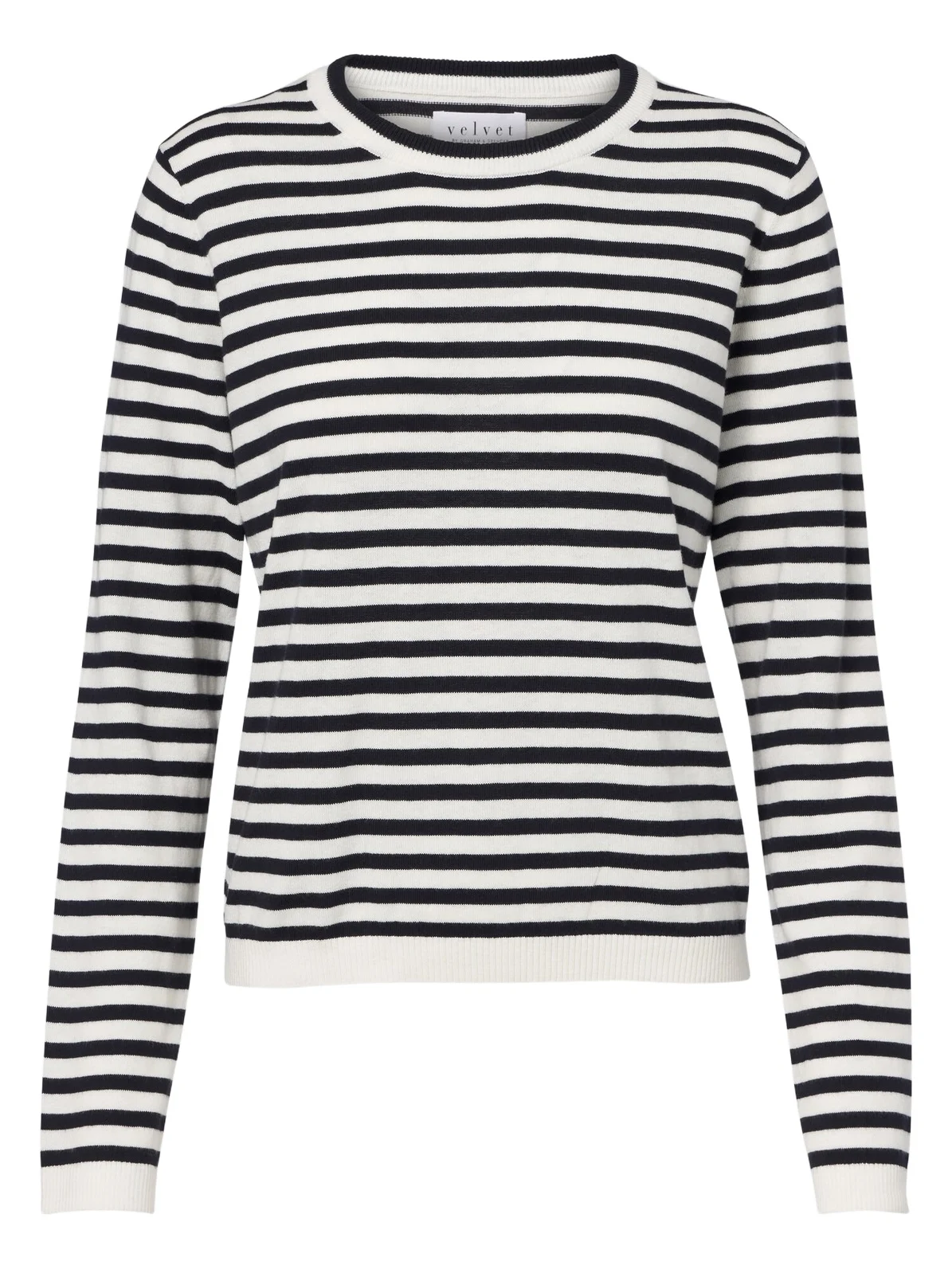 Velvet Roxy striped cotton and cashmere T-shirt