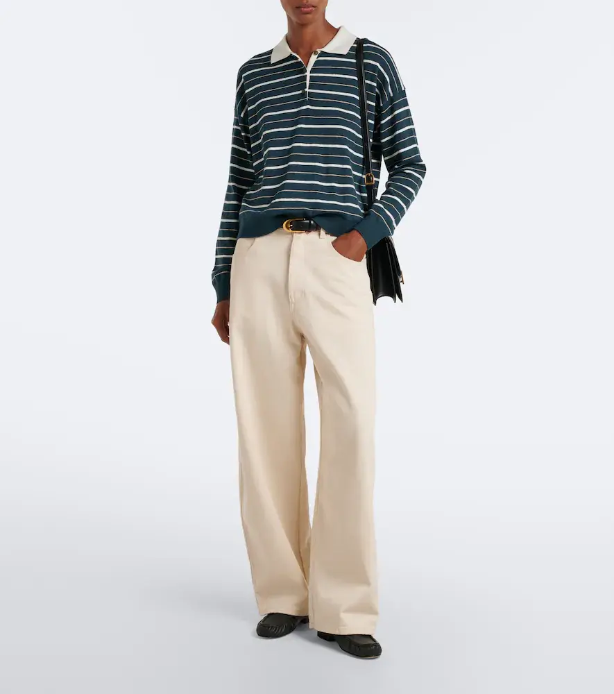 Velvet Kaelin striped cotton and cashmere polo sweater | Thumbnail 2 Velvet Kaelin striped cotton and cashmere polo sweater | Thumbnail 2