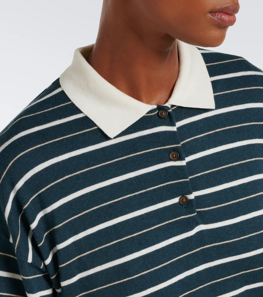 Velvet Kaelin striped cotton and cashmere polo sweater | Thumbnail 3 Velvet Kaelin striped cotton and cashmere polo sweater | Thumbnail 3