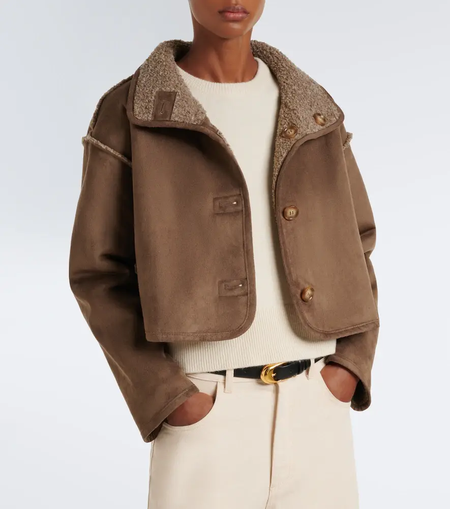Velvet Esme teddy-lined cropped jacket | Thumbnail 4 Velvet Esme teddy-lined cropped jacket | Thumbnail 4