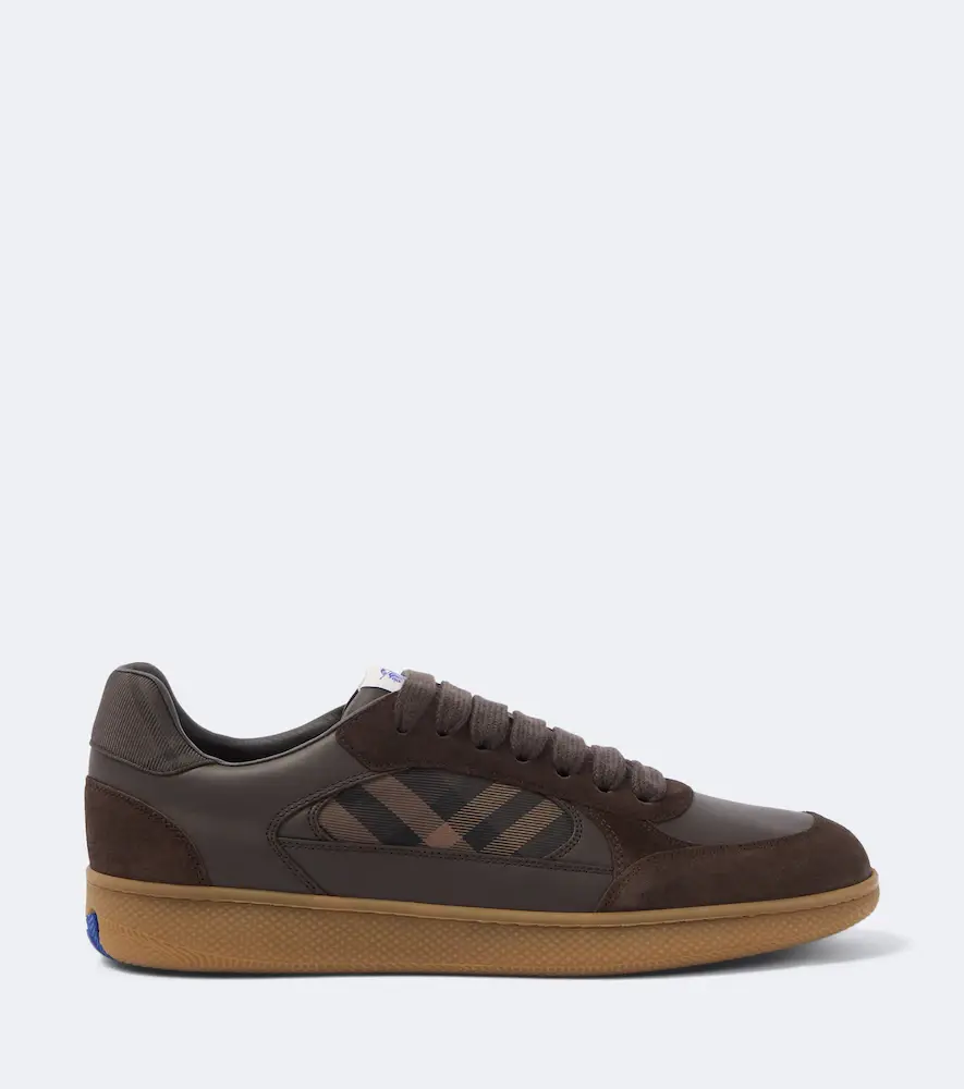 Burberry Check leather and suede sneakers | Thumbnail 3