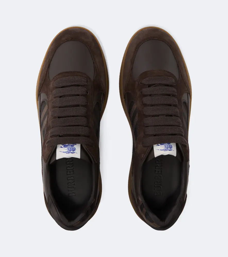 Burberry Check leather and suede sneakers | Thumbnail 4