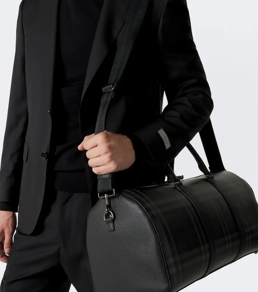 Burberry Check leather-trimmed duffel bag | Thumbnail 6