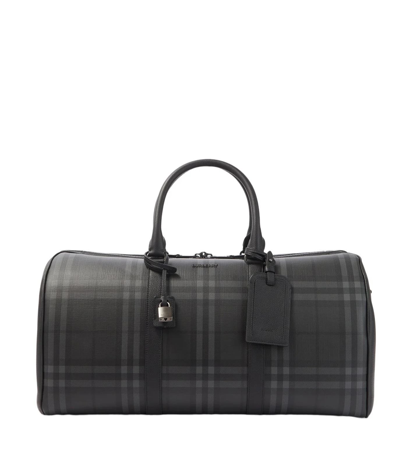 Burberry Check leather-trimmed duffel bag