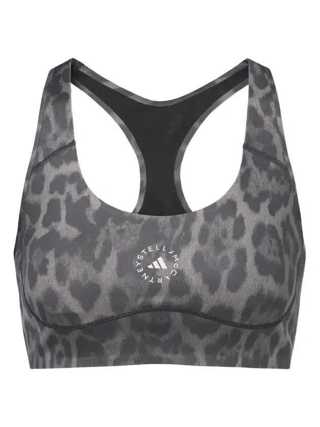 Logo leopard-print sports bra Logo leopard-print sports bra