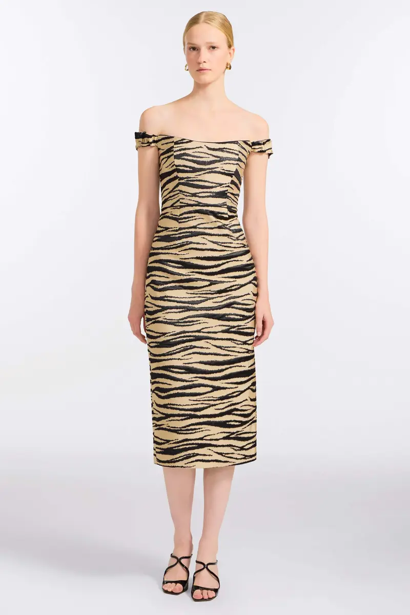 Markarian Amina Zebra-Striped Midi Dress | Thumbnail 2 Markarian Amina Zebra-Striped Midi Dress | Thumbnail 2