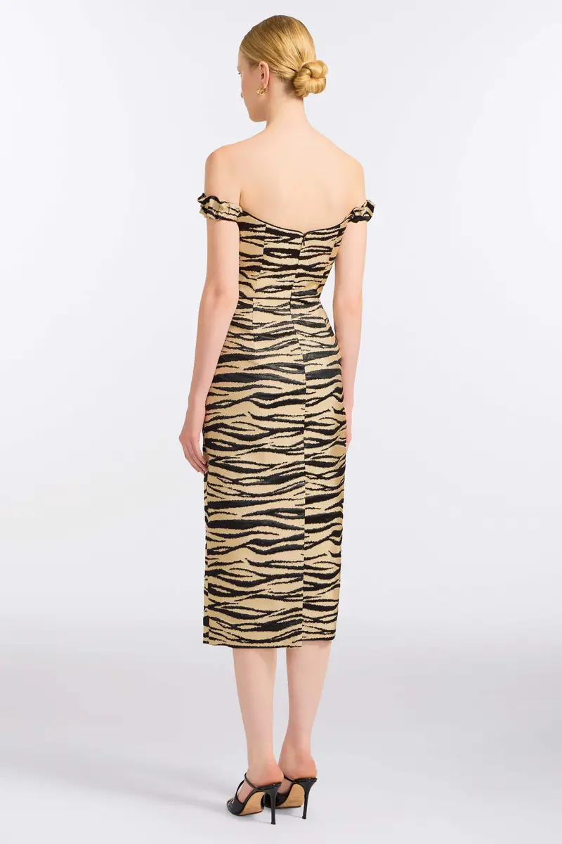 Markarian Amina Zebra-Striped Midi Dress | Thumbnail 4 Markarian Amina Zebra-Striped Midi Dress | Thumbnail 4