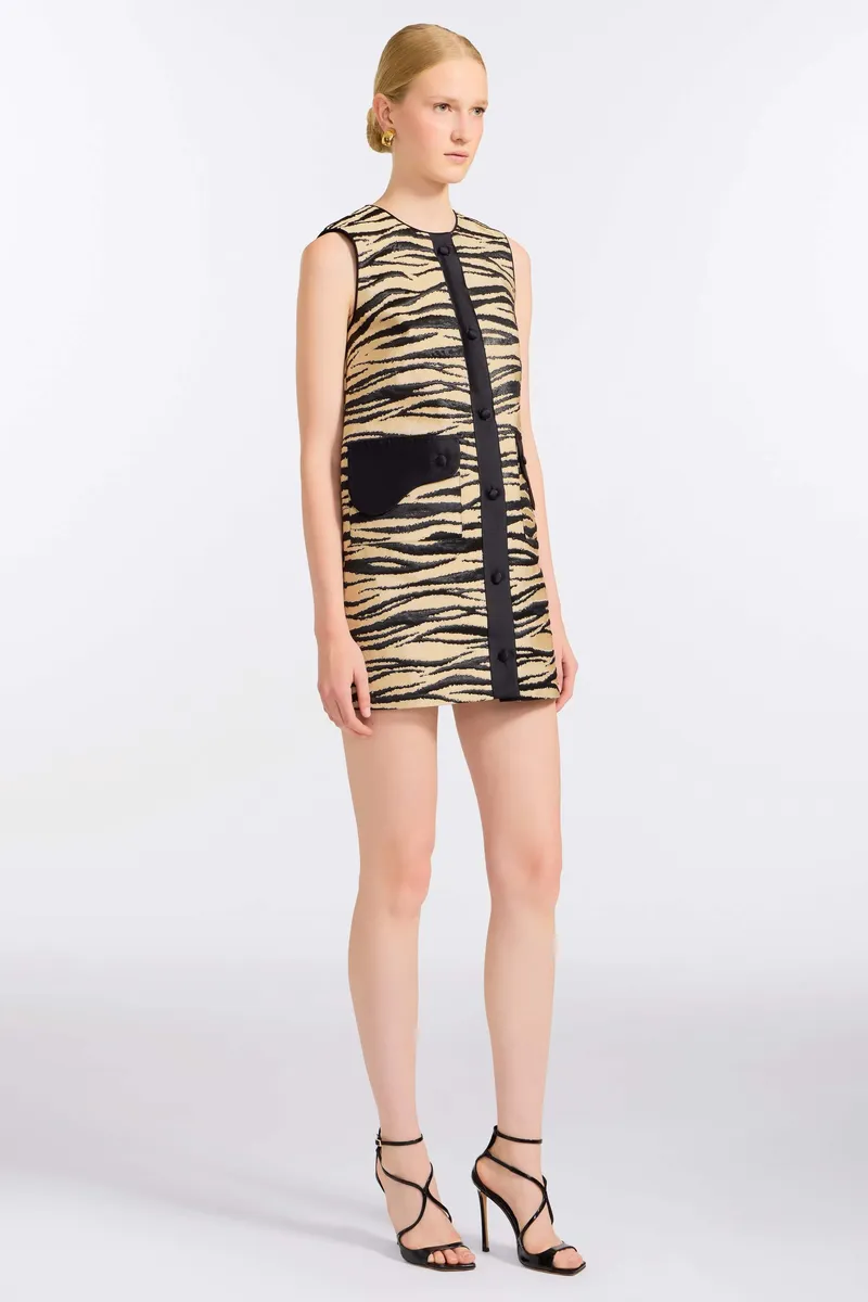 Markarian Pearsei Zebra-Striped Mini Dress | Thumbnail 3 Markarian Pearsei Zebra-Striped Mini Dress | Thumbnail 3
