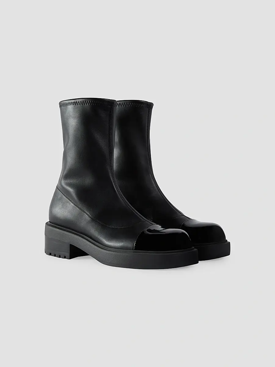 Giuseppe Zanotti Women's Cap Toe Leather Booties | Thumbnail 3
