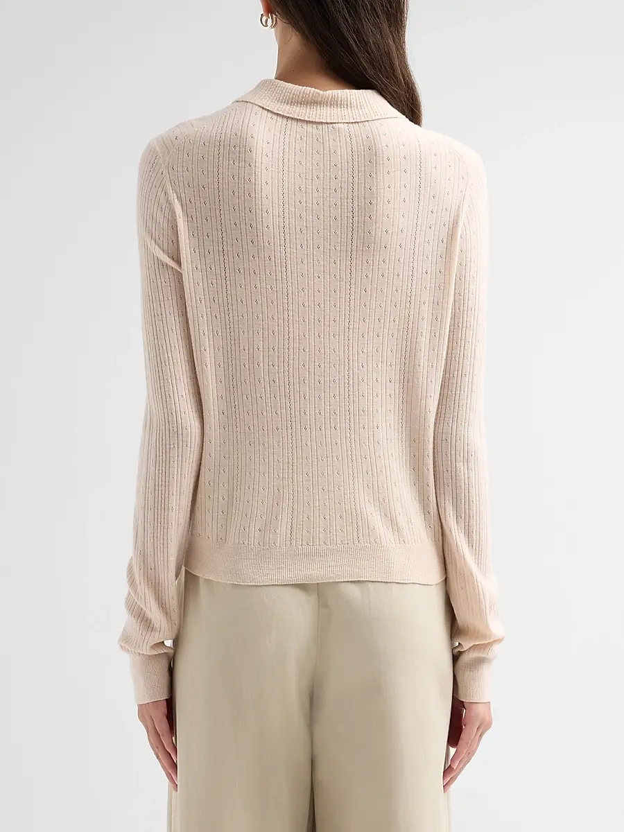 Vince Women's Pointelle Wool Cardigan | Thumbnail 3 Vince Women's Pointelle Wool Cardigan | Thumbnail 3