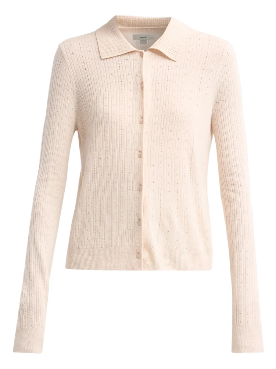 Women's Pointelle Wool Cardigan Women's Pointelle Wool Cardigan