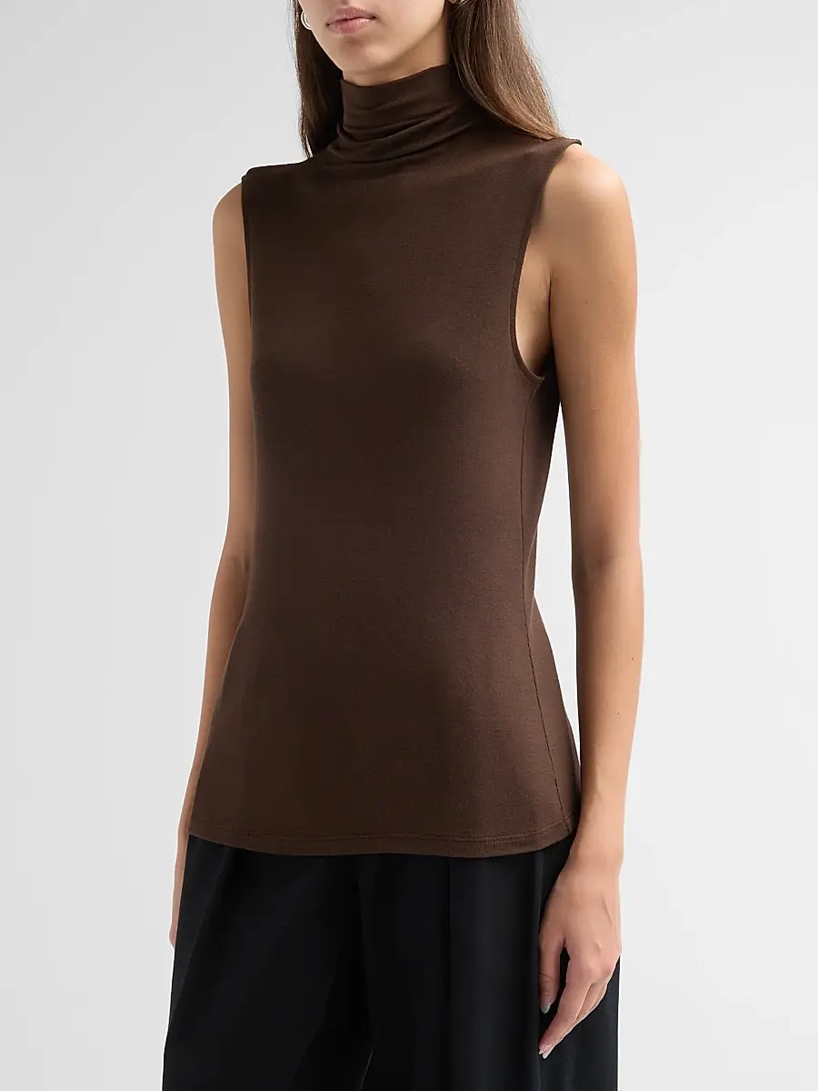 Vince Women's Sleeveless Turtleneck Top | Thumbnail 4 Vince Women's Sleeveless Turtleneck Top | Thumbnail 4