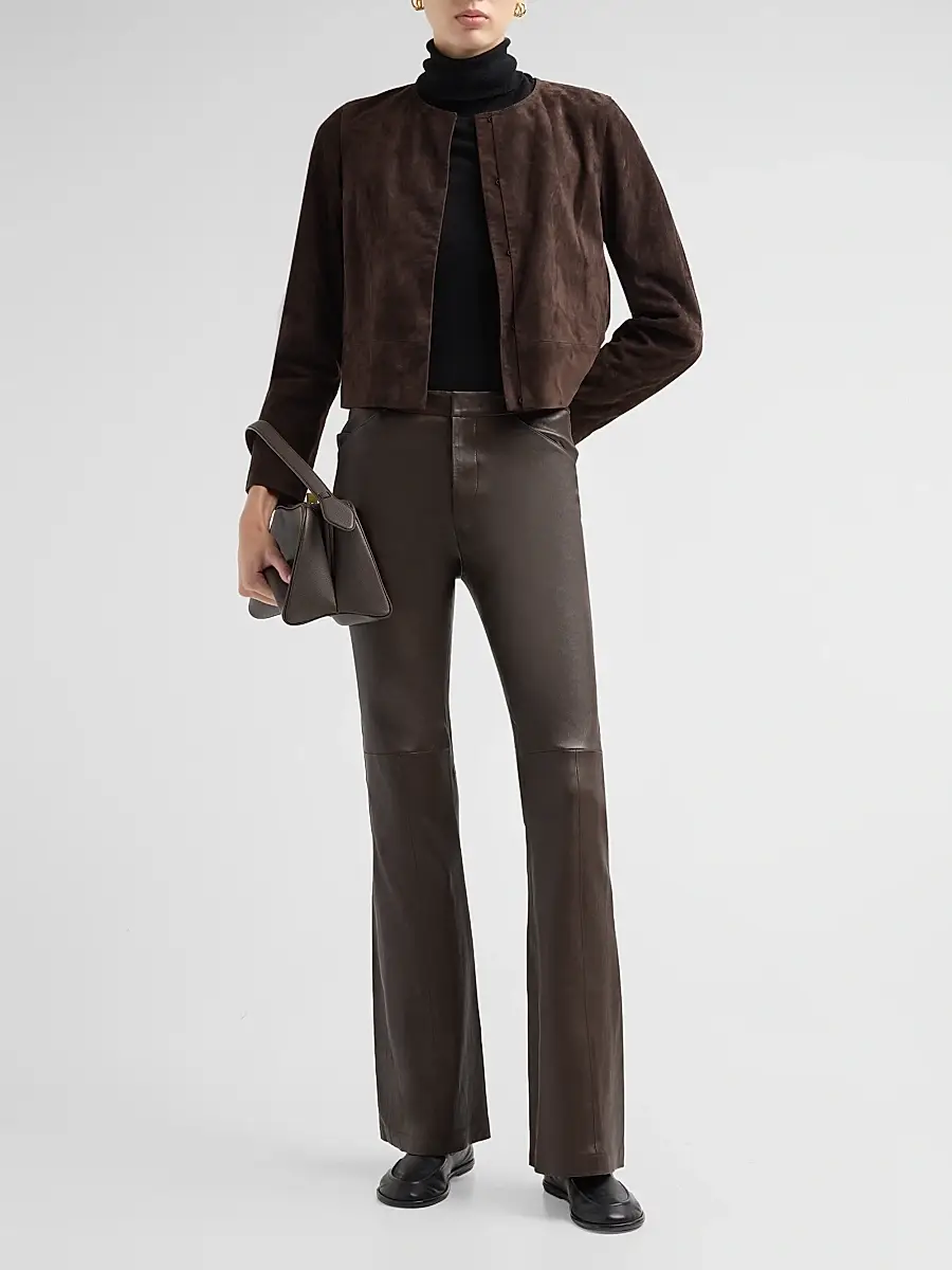 Vince Women's Suede Collarless Jacket | Thumbnail 2 Vince Women's Suede Collarless Jacket | Thumbnail 2