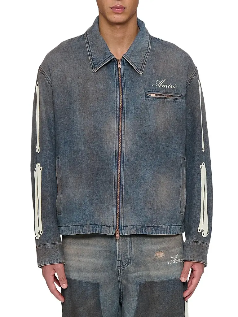 AMIRI Men's Les Bones Denim Jacket | Image 1 AMIRI Men's Les Bones Denim Jacket | Image 1